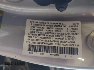 2012 Honda Civic LX с VIN 2HGFB2F54CH310009, выставлен на аукционе IAAI как лот 41527505 с пробегом 87 991 миль миль и . История ставок и продаж доступна на DreamBid. Изображение 9.