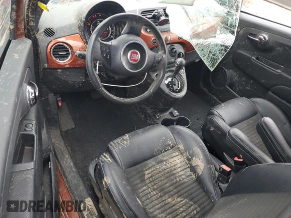 2015 FIAT 500 Turbo with VIN 3C3CFFHH7FT621860, listed as a Copart auction lot 47599345 with 73,817 mi miles and Salvage Title. Bid and sale history available at carsss.com. Image 8.