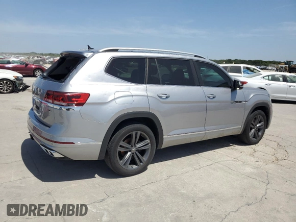 2022 Volkswagen Atlas 3.6L V6 SEL R-Line with VIN 1V2AR2CA2NC505987, listed as a Copart auction lot 61522024 with 57,703 mi miles and Salvage Title. Bid and sale history available at carsss.com. Image 3.