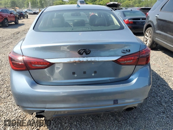 2019 Infiniti Q50 Luxe with VIN JN1EV7APXKM518952, listed as a Copart auction lot 59468095 with 42,344 mi miles and Salvage title. Bid and sale history available at DreamBid. Image 6.