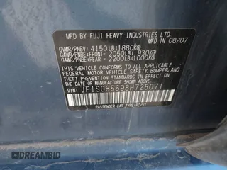 2008 Subaru Forester X with VIN JF1SG65698H725071, listed as a IAAI auction lot 41648454 with 163,175 mi miles and . Bid and sale history available at DreamBid. Image 9.