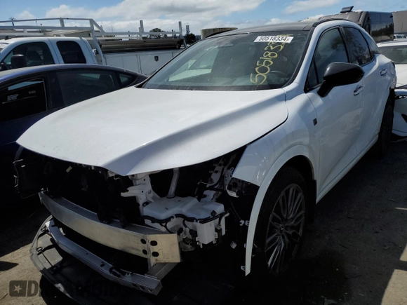 2023 Lexus RX with VIN 2T2BCMEA9PC001667, listed as a Copart auction lot 50518334 with 18,150 mi miles and Salvage Title. Bid and sale history available at carsss.com. Image 1.