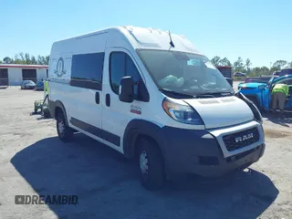 2022 Ram ProMaster Cargo with VIN 3C6LRVBG6NE118991, listed as a IAAI auction lot 41828552 with 55,016 mi miles. Bid and sale history available at carsss.com. Image 1.