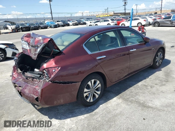 2015 Honda Accord Sedan LX with VIN 1HGCR2F33FA167831, listed as a Copart auction lot 51543305 with 63,841 mi miles and Salvage Title. Bid and sale history available at carsss.com. Image 3.
