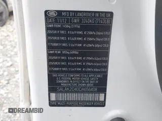 2013 Land Rover LR4 Lux with VIN SALAK2D40DA656408, listed as a IAAI auction lot 41018475 with Not provided miles and . Bid and sale history available at DreamBid. Image 9.