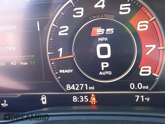 2019 Audi S5 Prestige z VIN WAUR4AF56KA058869, wystawiony jako IAAI lot #42239677 z przebiegiem 84 271 mil mil oraz . Historia ofert i sprzedaży dostępna na DreamBid. Obrazek 15.