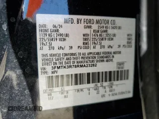 2024 Ford Mustang Mach-E Premium with VIN 3FMTK3R78RMA23282, listed as a Copart auction lot 47242535 with Not Provided miles and Salvage Title. Bid and sale history available at DreamBid. Image 13.