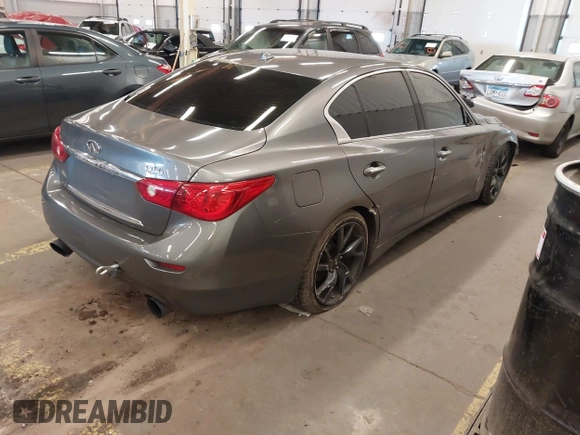 2015 Infiniti Q50 Premium with VIN JN1BV7AP2FM345954, listed as a IAAI auction lot 41514027 with 79,957 mi miles. Bid and sale history available at carsss.com. Image 4.