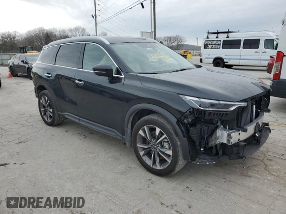 2024 Infiniti QX60 Luxe with VIN 5N1DL1FS9RC355103, listed as a Copart auction lot 45352875 with 9,460 mi miles and Salvage title. Bid and sale history available at DreamBid. Image 4.