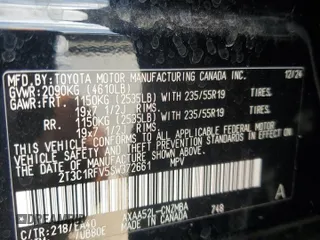 2025 Toyota RAV4 XLE Premium with VIN 2T3C1RFV5SW372661, listed as a Copart auction lot 58732625 with 14,426 mi miles and Salvage title. Bid and sale history available at DreamBid. Image 13.