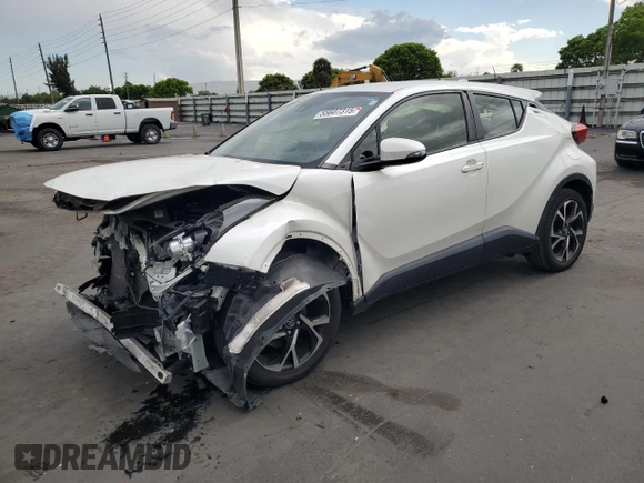 2019 Toyota C-HR XLE with VIN JTNKHMBX5K1014388, listed as a Copart auction lot 55607315 with 80,738 mi miles and Non Repairable. Bid and sale history available at DreamBid. Image 1.
