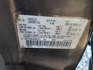 1998 Dodge Ram 2500 with VIN 3B7KF266XWM286475, listed as a Copart auction lot 75278484 with 0 mi miles and Salvage Title. Bid and sale history available at carsss.com. Image 12.