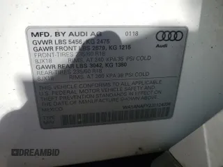 2018 Audi Q5 Premium with VIN WA1ANAFY2J2124036, listed as a Copart auction lot 49914905 with 0 mi miles and Non Repairable. Bid and sale history available at carsss.com. Image 15.
