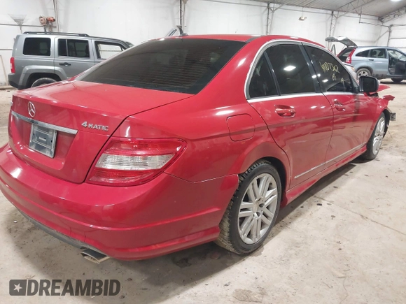 2009 Mercedes-Benz C-Class 3.0L Sport with VIN WDDGF81X59F330658, listed as a IAAI auction lot 41107362 with 97,539 mi miles. Bid and sale history available at carsss.com. Image 4.