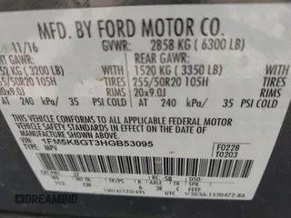 2017 Ford Explorer Sport z VIN 1FM5K8GT3HGB53095, wystawiony jako IAAI lot #42427164 z przebiegiem 120 362 mil mil oraz . Historia ofert i sprzedaży dostępna na DreamBid. Obrazek 9.