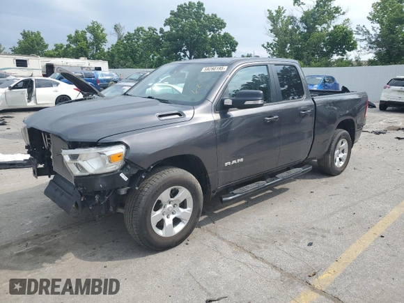 2022 Ram 1500 Big Horn z VIN 1C6SRFBT6NN159941, wystawiony jako Copart lot #59280195 z przebiegiem 52 864 mil mil oraz Szkoda całkowita • Salvage title. Historia ofert i sprzedaży dostępna na DreamBid. Obrazek 1.