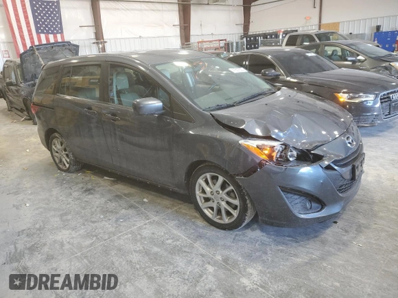 2012 Mazda 5 Grand Touring with VIN JM1CW2DL5C0140139, listed as a Copart auction lot 41837635 with 56,197 mi miles and Salvage title. Bid and sale history available at DreamBid. Image 4.