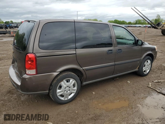 2008 Chevrolet Uplander LS z VIN 1GNDU23WX8D100796, wystawiony jako Copart lot #58053185 z przebiegiem 177 046 mil mil oraz Tytuł czysty. Historia ofert i sprzedaży dostępna na DreamBid. Obrazek 3.