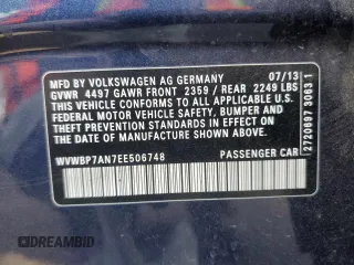 2014 Volkswagen CC R-Line with VIN WVWBP7AN7EE506748, listed as a Copart auction lot 84244724 with 99,272 mi miles and Salvage Title. Bid and sale history available at carsss.com. Image 15.