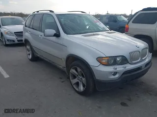 2006 BMW X5 4.4i with VIN 5UXFB53516LV22960, listed as a IAAI auction lot 41490908 with 281,285 mi miles. Bid and sale history available at carsss.com. Image 1.
