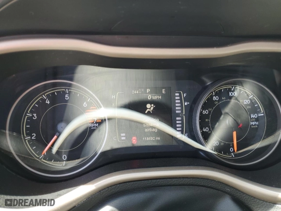 2017 Jeep Cherokee Latitude with VIN 1C4PJLCB4HW535741, listed as a Copart auction lot 66332684 with 118,692 mi miles and Salvage Title. Bid and sale history available at carsss.com. Image 9.