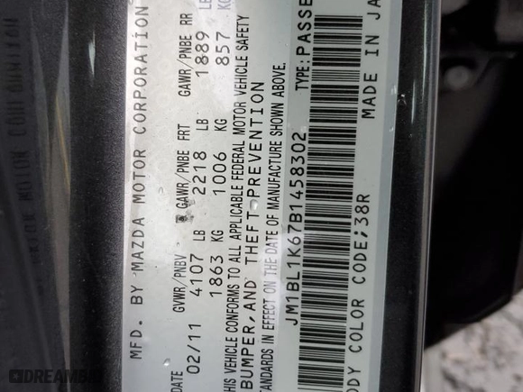 2011 Mazda Mazda3 s Sport with VIN JM1BL1K67B1458302, listed as a Copart auction lot 47879285 with 123,343 mi miles and Salvage Title. Bid and sale history available at carsss.com. Image 15.