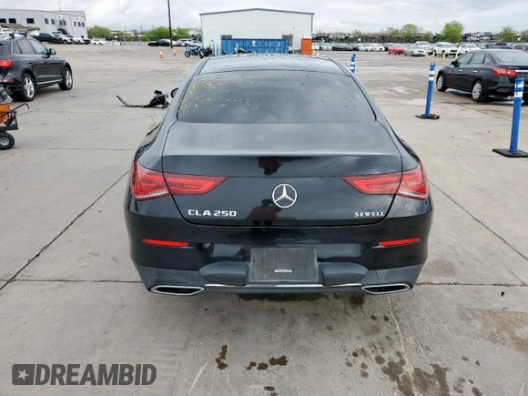 2020 Mercedes-Benz CLA 250 with VIN WDD5J4GB9LN066755, listed as a Copart auction lot 51023305 with 84,345 mi miles and Salvage Title. Bid and sale history available at DreamBid. Image 6.
