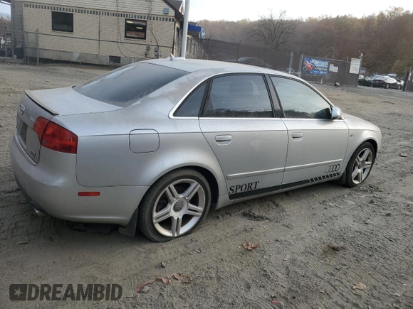 2005 Audi A4 2.0T with VIN WAUAF68E35A451475, listed as a Copart auction lot 78827694 with 243,856 mi miles and Salvage Title. Bid and sale history available at carsss.com. Image 3.