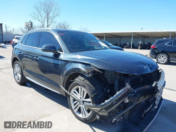 2018 Audi Q5 Premium Plus with VIN WA1BNAFY8J2107696, listed as a IAAI auction lot 41765883 with 75,363 mi miles. Bid and sale history available at carsss.com. Image 1.