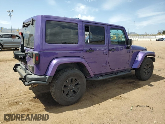 2016 Jeep Wrangler Unlimited 75th Anniversary with VIN 1C4BJWEG1GL228659, listed as a Copart auction lot 44616325 with 125,365 mi miles and Salvage title. Bid and sale history available at DreamBid. Image 3.