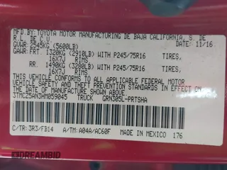 2017 Toyota Tacoma SR5 z VIN 3TMCZ5AN3HM059045, wystawiony jako IAAI lot #42331170 z przebiegiem 269 836 mil mil oraz . Historia ofert i sprzedaży dostępna na DreamBid. Obrazek 9.