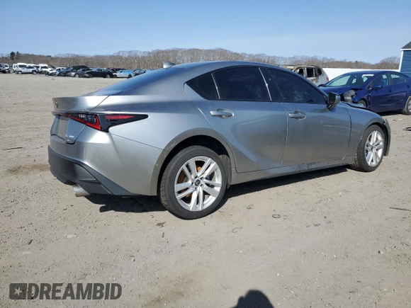 2021 Lexus IS with VIN JTHC81F29M5045630, listed as a Copart auction lot 47646125 with 0 mi miles and Salvage Title. Bid and sale history available at carsss.com. Image 3.