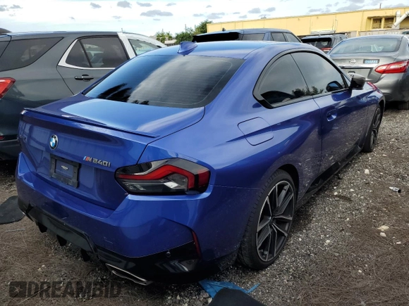 2022 BMW 2 Series M240i xDrive with VIN 3MW53CM09N8C50310, listed as a Copart auction lot 49436413 with 18,687 mi miles. Bid and sale history available at carsss.com. Image 3.