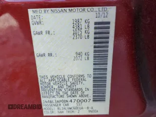 2013 Nissan Altima SL z VIN 1N4BL3AP0DN470007, wystawiony jako Copart lot #80459784 z przebiegiem 168 627 mil mil oraz Szkoda całkowita • Salvage title. Historia ofert i sprzedaży dostępna na DreamBid. Obrazek 14.