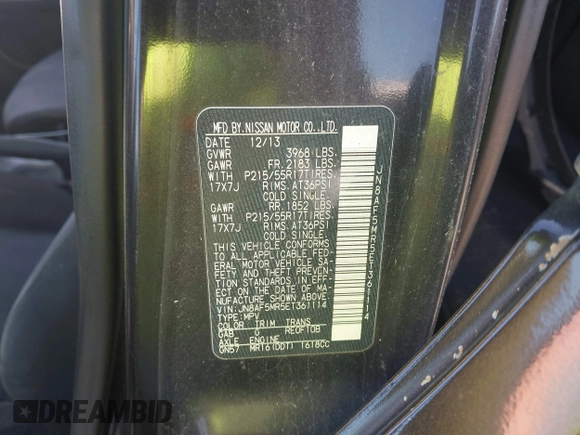 2014 Nissan Juke S with VIN JN8AF5MR5ET361114, listed as a IAAI auction lot 41688371 with 1 mi miles. Bid and sale history available at carsss.com. Image 9.