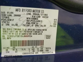 2005 Ford Explorer XLT z VIN 1FMZU73E15UB00924, wystawiony jako IAAI lot #41991317 z przebiegiem 210 092 mil mil oraz . Historia ofert i sprzedaży dostępna na DreamBid. Obrazek 9.