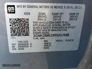 2024 Chevrolet Blazer EV eAWD LT with VIN 3GNKDBRJ3RS217088, listed as a Copart auction lot 48150655 with 1,777 mi miles and Salvage Title. Bid and sale history available at carsss.com. Image 13.