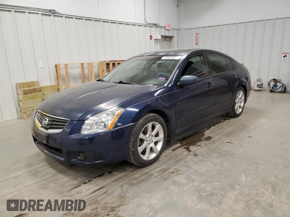 2007 Nissan Maxima 3.5 SL with VIN 1N4BA41E87C831834, listed as a Copart auction lot 41422205 with 134,025 mi miles and Salvage Title. Bid and sale history available at carsss.com. Image 1.