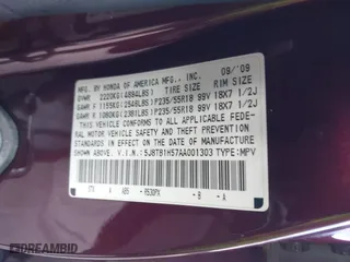 2010 Acura RDX Tech Pkg with VIN 5J8TB1H57AA001303, listed as a IAAI auction lot 41260059 with 217,546 mi miles. Bid and sale history available at carsss.com. Image 9.