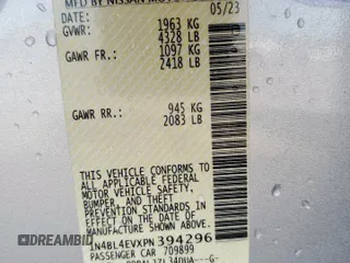 2023 Nissan Altima SL with VIN 1N4BL4EVXPN394296, listed as a Copart auction lot 52974165 with 48,702 mi miles and Salvage Title. Bid and sale history available at DreamBid. Image 12.