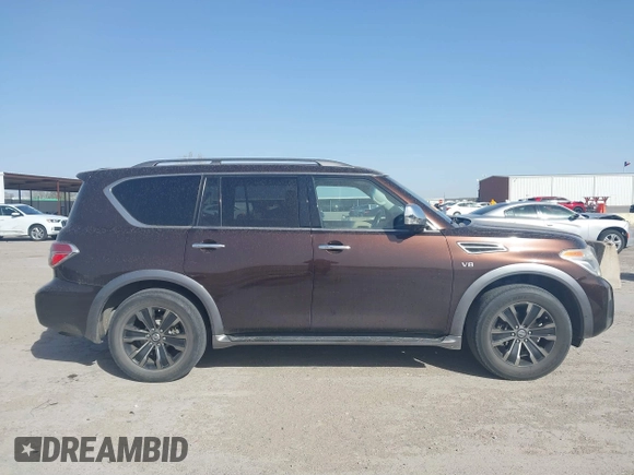 2017 Nissan Armada Platinum with VIN JN8AY2NF1H9302575, listed as a IAAI auction lot 41826613 with 109,914 mi miles. Bid and sale history available at carsss.com. Image 13.