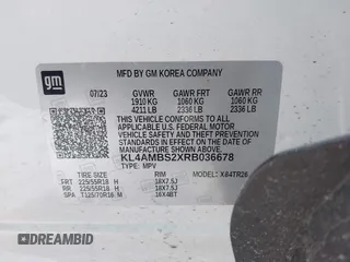 2024 Buick Encore GX Preferred with VIN KL4AMBS2XRB036678, listed as a IAAI auction lot 41632855 with 10,935 mi miles and . Bid and sale history available at DreamBid. Image 9.