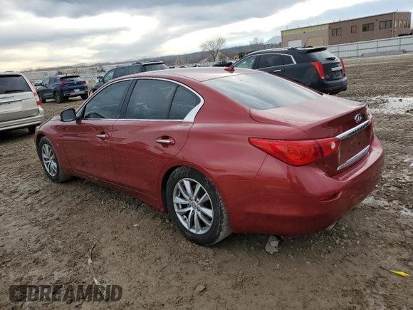 2015 Infiniti Q50 Premium with VIN JN1BV7AP6FM356004, listed as a Copart auction lot 86213714 with 79,496 mi miles and Salvage title. Bid and sale history available at DreamBid. Image 2.