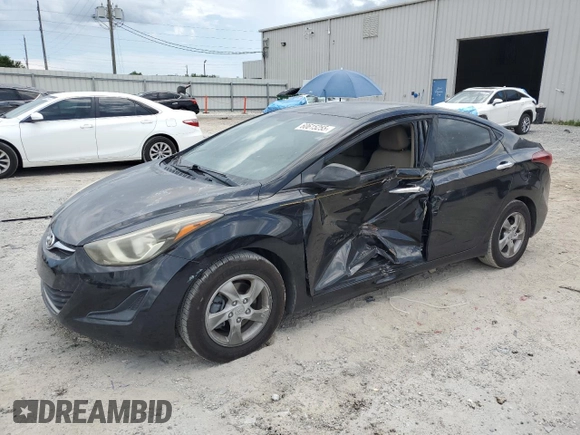 2014 Hyundai Elantra SE z VIN KMHDH4AE8EU070529, wystawiony jako Copart lot #60615255 z przebiegiem 128 052 mil mil oraz Szkoda całkowita • Salvage title. Historia ofert i sprzedaży dostępna na DreamBid. Obrazek 1.