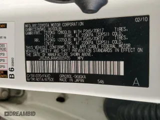 2010 Toyota 4Runner SR5 with VIN JTEZU5JR4A5005935, listed as a Copart auction lot 44055415 with 258,895 mi miles and Salvage Title. Bid and sale history available at carsss.com. Image 13.