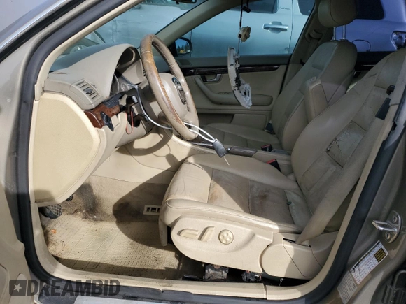 2007 Audi A4 2.0T with VIN WAUAF78E57A222692, listed as a Copart auction lot 43794185 with 159,563 mi miles and Salvage Title. Bid and sale history available at carsss.com. Image 7.
