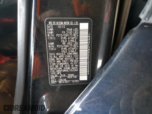2014 Nissan Juke S with VIN JN8AF5MR5ET353384, listed as a Copart auction lot 47765635 with Not Provided miles and Clean Title. Bid and sale history available at carsss.com. Image 12.