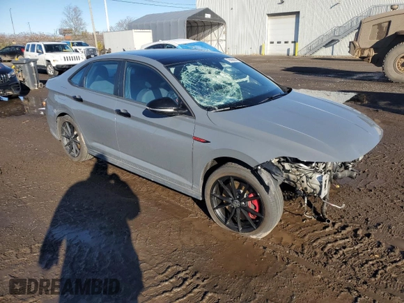2024 Volkswagen Jetta 40th Anniversary Edition with VIN 3VW9T7BU7RM004058, listed as a Copart auction lot 79098874 with 23,451 mi miles and Salvage title. Bid and sale history available at DreamBid. Image 4.