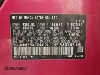 2016 Honda Fit LX with VIN JHMGK5H54GX013100, listed as a IAAI auction lot 42245685 with 129,166 mi miles and . Bid and sale history available at DreamBid. Image 9.