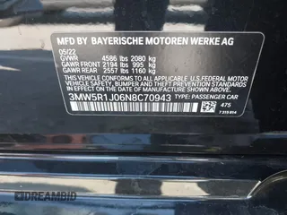 2022 BMW 3 Series 330i with VIN 3MW5R1J06N8C70943, listed as a IAAI auction lot 37735551 with 11,201 mi miles and . Bid and sale history available at DreamBid. Image 9.